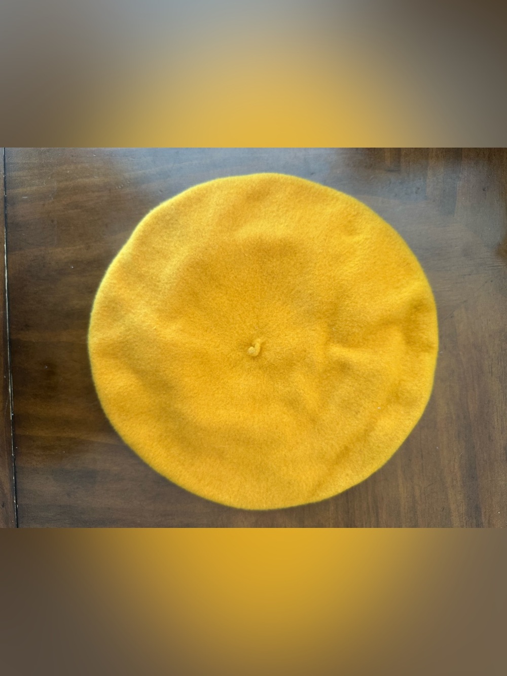 Vintage Regina Beret Basque De Luxe Mustard Yellow 100% Wool France